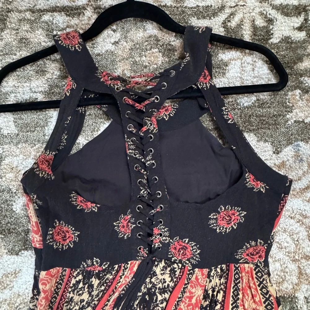 Free People You Made My Day Black and Red Floral Maxi Dress - Picture 4 of 6